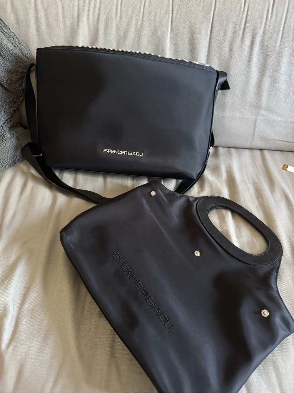 Spencer Badu Black Logo bag 2 way cross body/tote